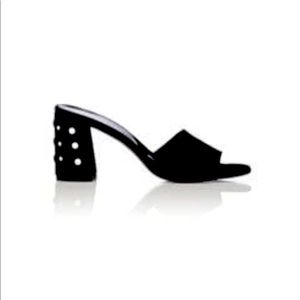 Barney’s NY black Embellished suede mules size 39 made in italy